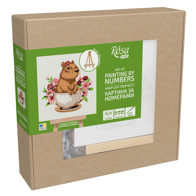 Товари для малювання - Картина за номерами Rosa Start Квіткова капібара 15 х 15 см (N00014088)#2
