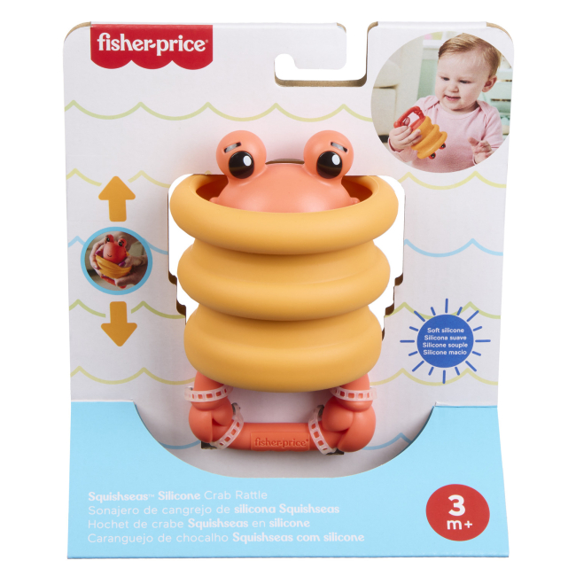 Брязкальця, прорізувачі - Сенсорний гризунець Fisher-Price Морські друзі оранжевий (JHB54/1)#3
