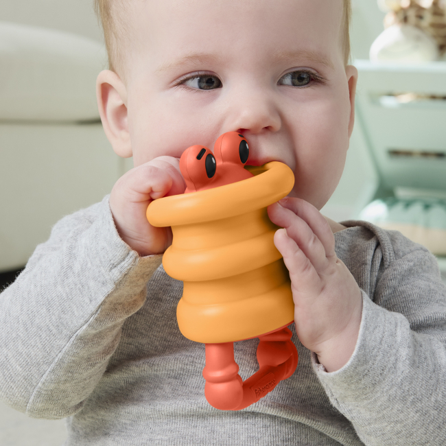 Брязкальця, прорізувачі - Сенсорний гризунець Fisher-Price Морські друзі оранжевий (JHB54/1)#5