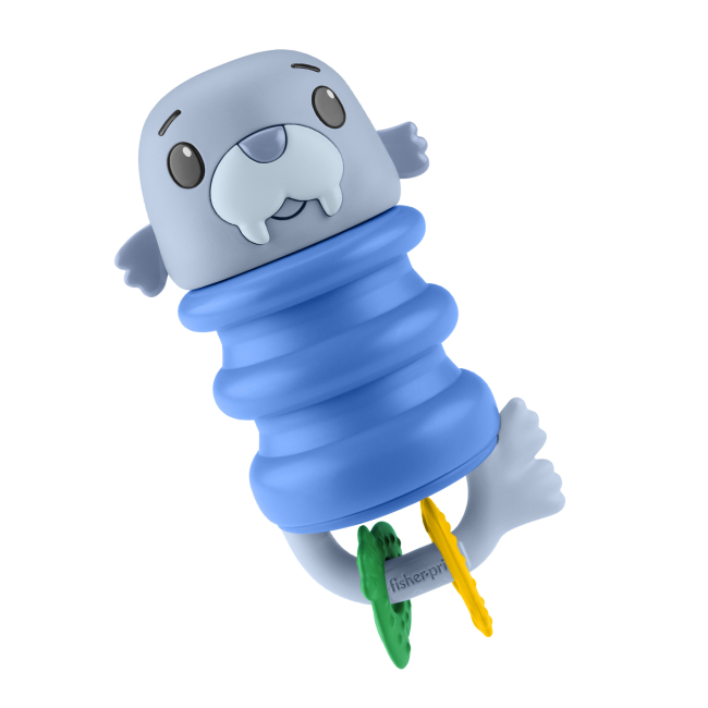 Брязкальця, прорізувачі - Сенсорний гризунець Fisher-Price Морські друзі синій (JHB54/2)#2