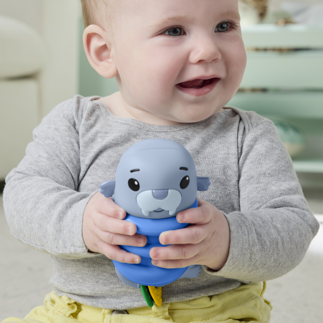 Брязкальця, прорізувачі - Сенсорний гризунець Fisher-Price Морські друзі синій (JHB54/2)#6
