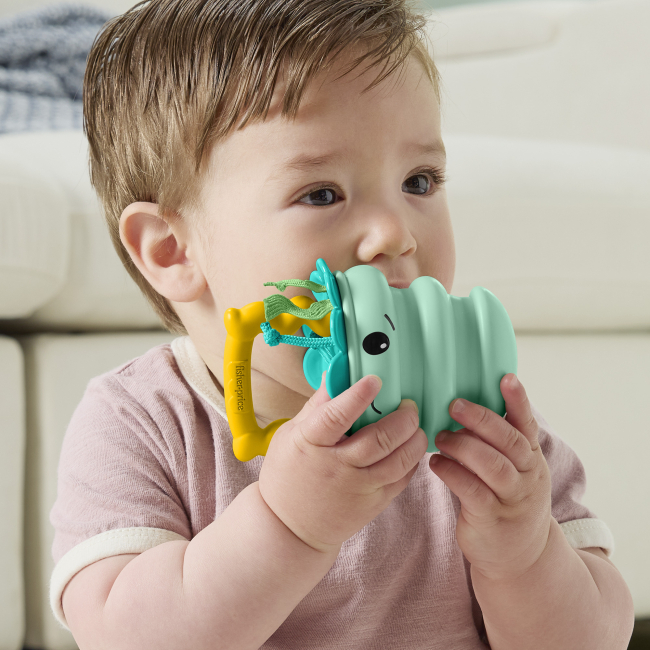 Брязкальця, прорізувачі - Сенсорний гризунець Fisher-Price Морські друзі бірюзовий (JHB54/3)#6