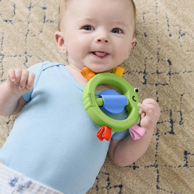 Брязкальця, прорізувачі - Брязкальце Fisher-Price Різнокольорові петельки салатове (JKW53/1)#3