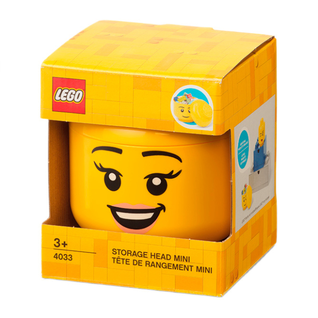 Боксы для игрушек - Бокс-голова LEGO Lifestyle Happy Girl Mini (40330801)#3