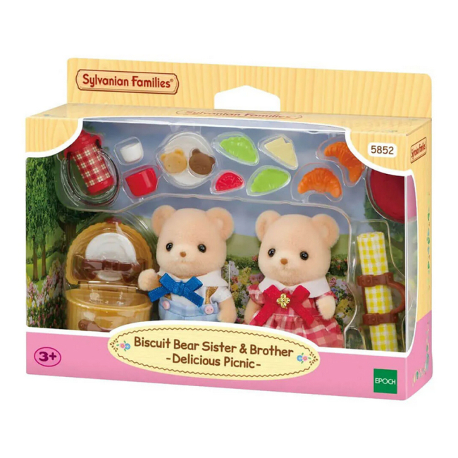 Фігурки тварин - Ігровий набір Sylvanian Families Бісквітні ведмеді Сестричка та Братик на пікніку (5852)#3