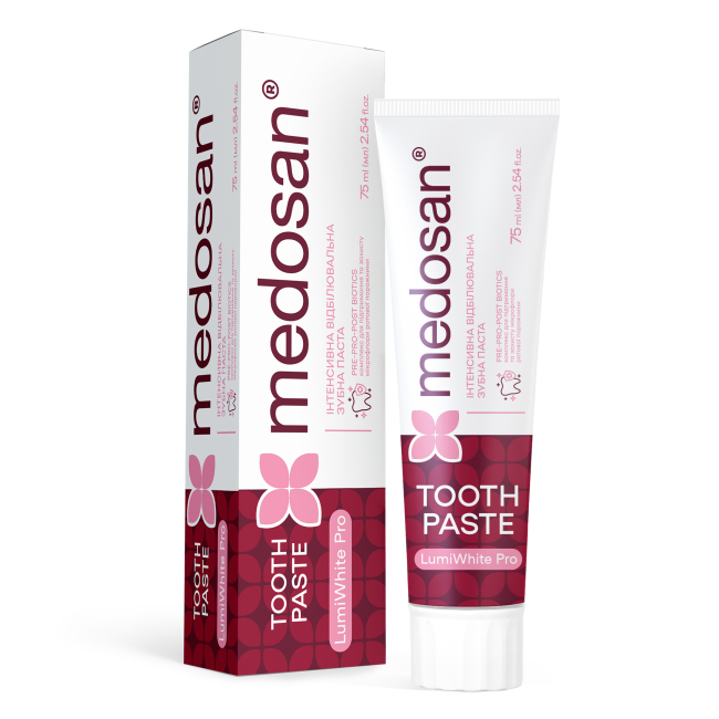 Косметика - Интенсивная отбеливающая зубная паста Medosan LumiWhite Pro 75 мл (4823109411678)#2