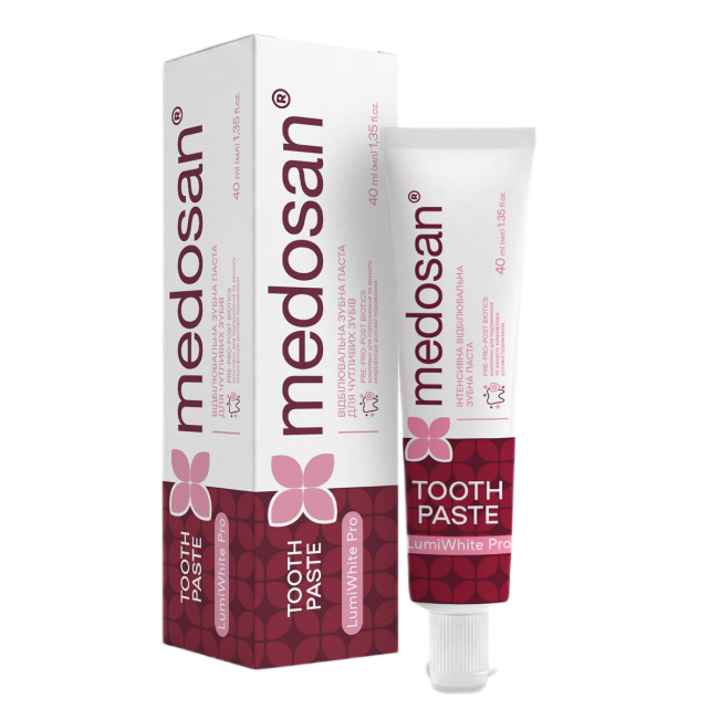 Косметика - Інтенсивна відбілювальна зубна паста Medosan LumiWhite Pro 40 мл (4823109414228)#2