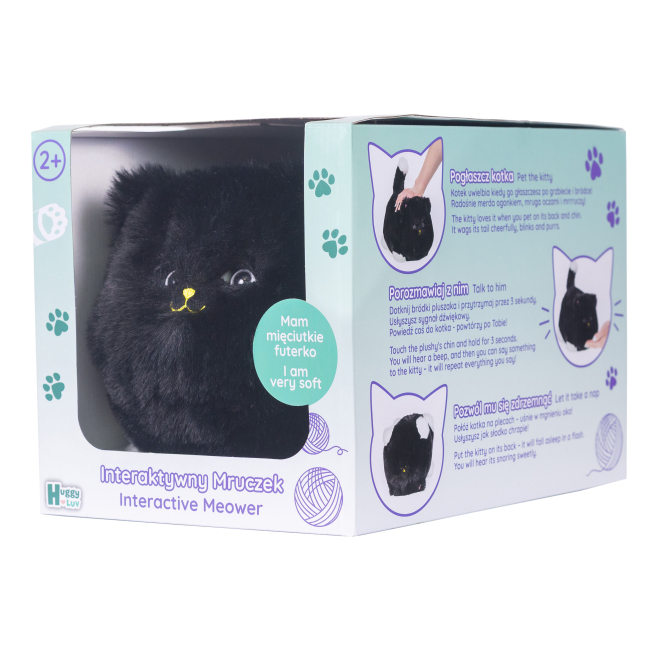 М'які тварини - Інтерактивна іграшка Huggy Luv Чорне кошеня (DKO0222)#3