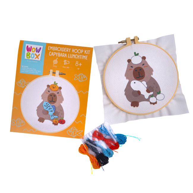 Набори для творчості - Набір для творчості Wow Box Вчимося вишивати Капібара на ланчі (WOW0271)#2