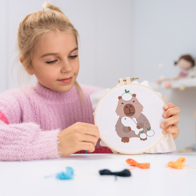 Набори для творчості - Набір для творчості Wow Box Вчимося вишивати Капібара на ланчі (WOW0271)#3