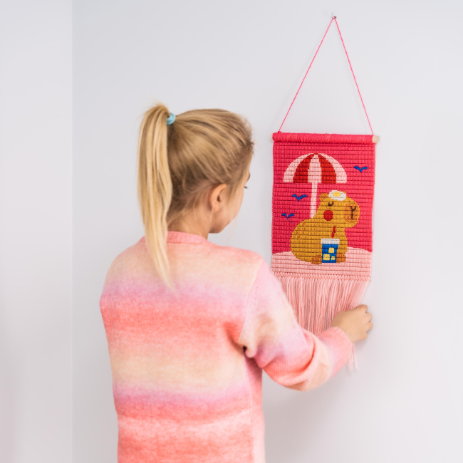 Набори для творчості - Набір для творчості Wow Box Вчимося вишивати панно Капібара на відпочинку (WOW0278)#4