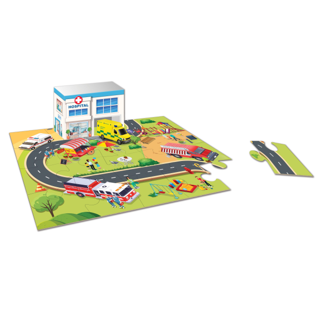 Пазлы - Пазл Maisto Emergency 20 элементов с машинкой белый (12680/3)#2