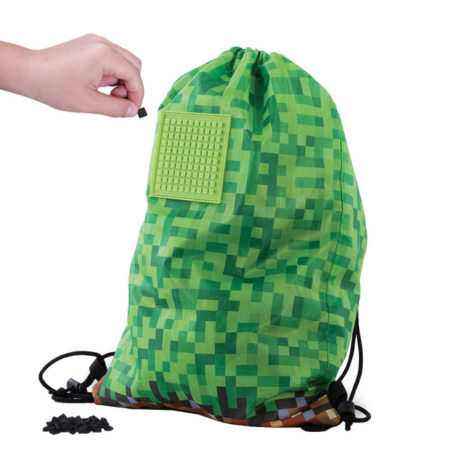Рюкзаки та сумки - Сумка для взуття Pixie Crew Minecraft зелена з пікселями (PXB-28-83)#3