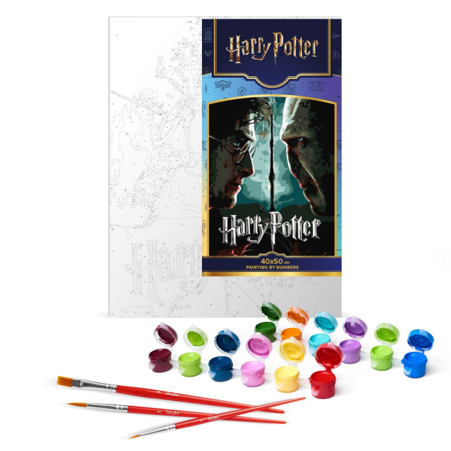 Товары для рисования - Картина по номерам Ідейка WB Harry Potter Гарри и Волдеморт с красками металлик extra 40 х 50 см (KHO5222)#2
