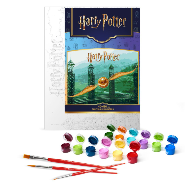 Товары для рисования - Картина по номерам Ідейка WB Harry Potter Золотой Снитч с красками металлик extra 40 х 50 см (KHO5225)#2