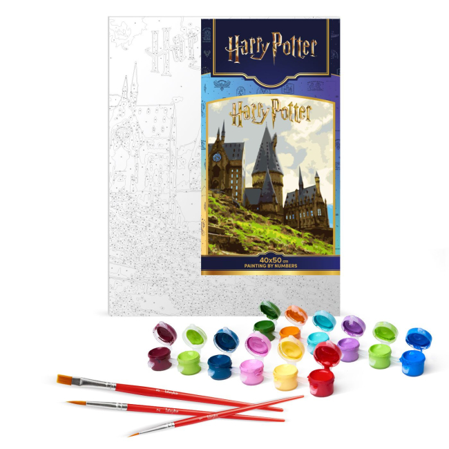 Товары для рисования - Картина по номерам Идейка WB Harry Potter Пейзаж Хогвартса с красками металлик 40 х 50 см (KHO5232)#2