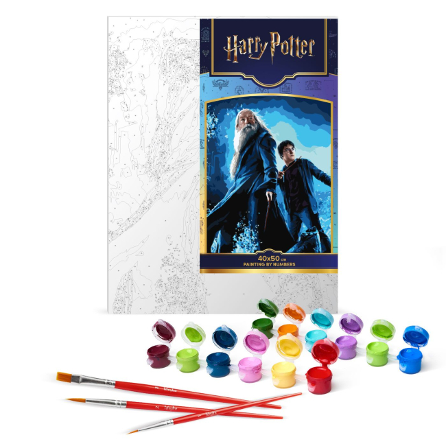 Товары для рисования - Картина по номерам Ідейка WB Harry Potter Гарри и Дамблдор с красками металлик 40 х 50 см (KHO8739)#2