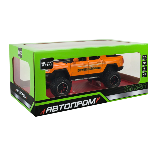 Автомодели - Автомодель Автопром Hummer pickup truck оранжевая (AP7738/2)#8
