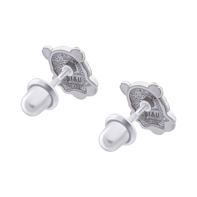 Ювелірні прикраси - Сережки UmaUmi Zodiac Леді Овен з емаллю та фіанітами (2210000031760)#2