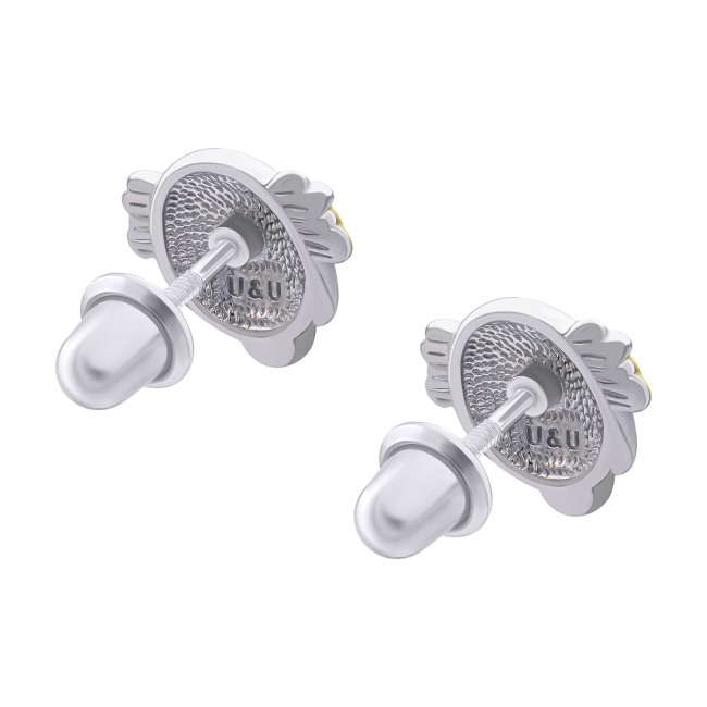 Ювелірні прикраси - Сережки UmaUmi Zodiac Леді Телець з емаллю та фіанітами (2210000031777)#2