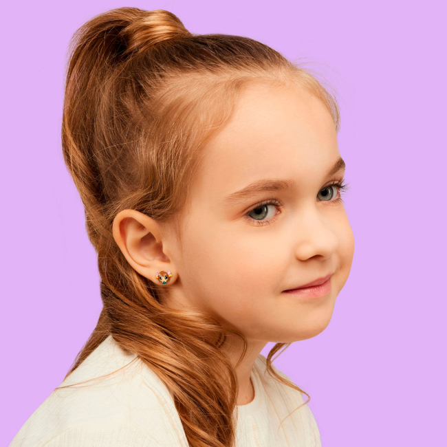 Ювелірні прикраси - Сережки UmaUmi Zodiac Леді Телець з емаллю та фіанітами (2210000031777)#3