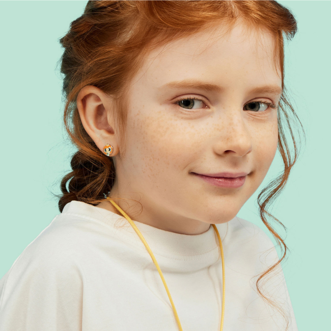 Ювелирные украшения - Серьги UmaUmi Zodiac Леди Лев с эмалью и фианитами (2210000031791)#3