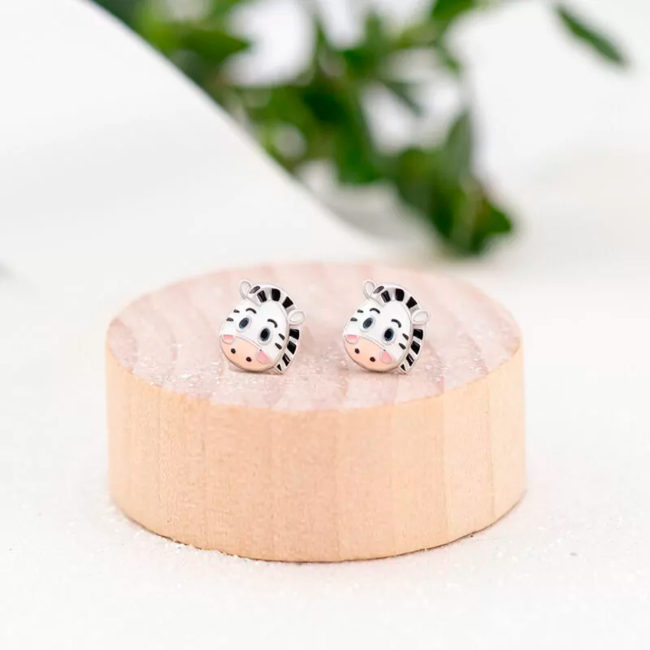 Ювелирные украшения - Серьги UmaUmi Зебрёнок с бело-черной эмалью (2210000031753)#3