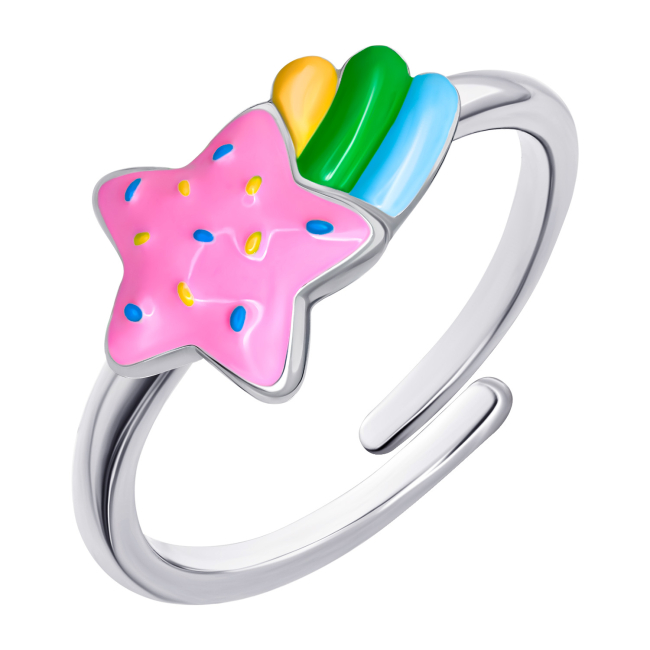 Ювелирные украшения - Кольцо UmaUmi Magic Комета розовая с разноцветной эмалью (2210000018792)#2
