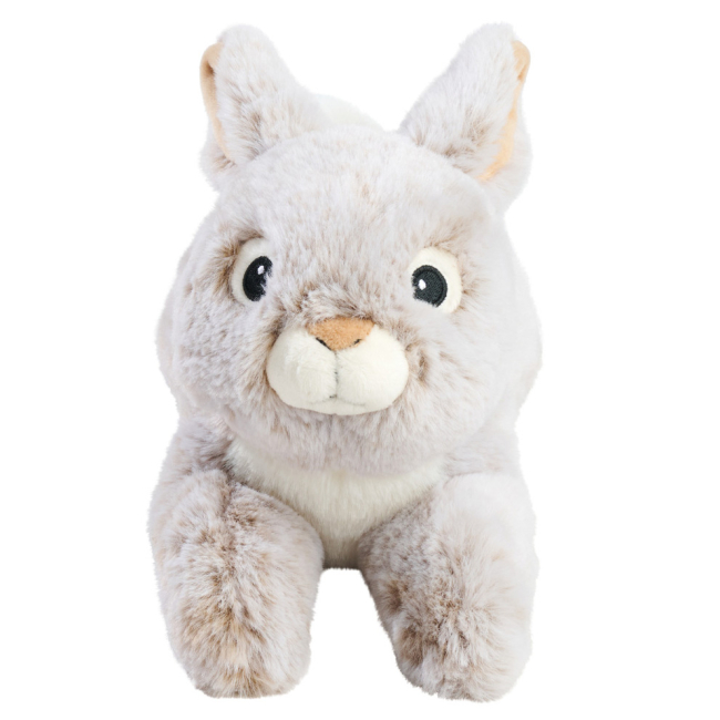 М'які тварини - ​М'яка іграшка Nicotoy Милий кролик, що лежить бежево-сірий 30 см (5844398/3)#2