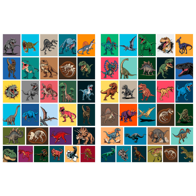 Розмальовки та актівітібуки (2-6 років) - Розмальовка зі стікерами Ідейка Хижі динозаври  (CB47)#2