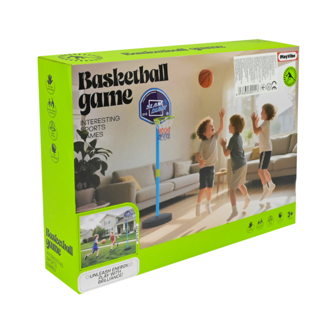 Спортивные активные игры - Игровой набор Країна Іграшок Баскетбольный мяч, штанга с корзиной (A-1V13)#2