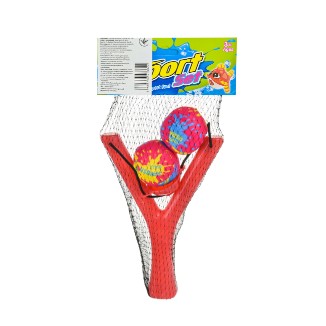 Стрелковое оружие - Рогатка Країна Іграшок с двумя мячиками красная (YX1123/3)#2