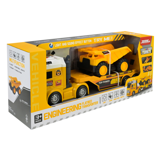 Транспорт і спецтехніка - Ігровий набір Країна Іграшок Велика вантажівка-трейлер з самосвалом (JP588-83)#8