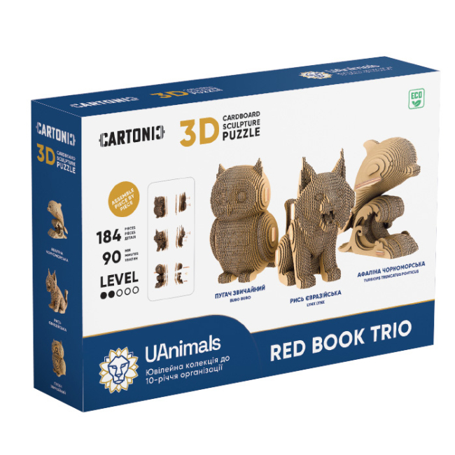 3D-пазли - 3D пазл Cartonic Uanimals red book trio (CARTUANIMALS)#6
