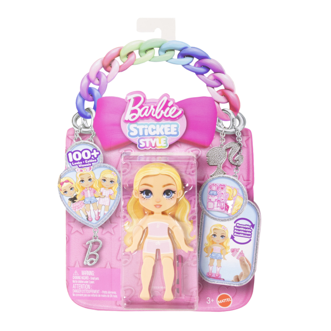 Ляльки - Ігровий набір Barbie Стіккі Стайл Лялечка блондинка (JMV91/2)#4