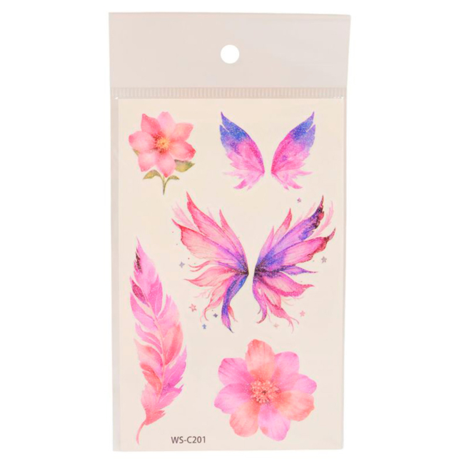 Косметика - Набір тату для тіла Qunxing toys Барвисті метелики (WS-C201-C210)#3