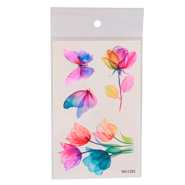 Косметика - Набір тату для тіла Qunxing toys Ніжні квіти (WS-C289-C300)#2