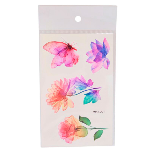 Косметика - Набір тату для тіла Qunxing toys Ніжні квіти (WS-C289-C300)#3