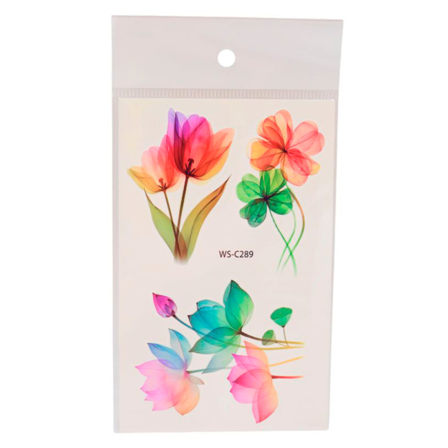 Косметика - Набір тату для тіла Qunxing toys Ніжні квіти (WS-C289-C300)#4