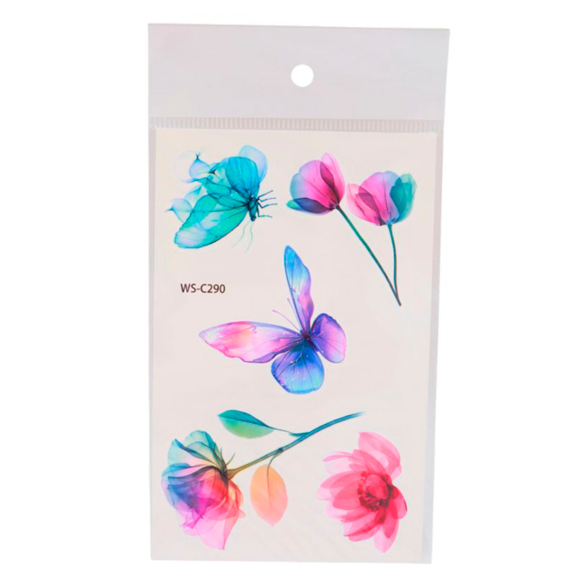 Косметика - Набір тату для тіла Qunxing toys Ніжні квіти (WS-C289-C300)#5