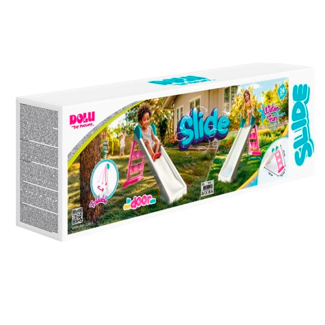 Ігрові комплекси, гойдалки, гірки - Гірка Dolu Slide біло-рожева (2575D)#2