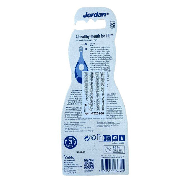 Уходовая косметика для малышей - Зубная щетка Jordan Step 1 0-2 года Soft в ассортименте (7038513866304)#6