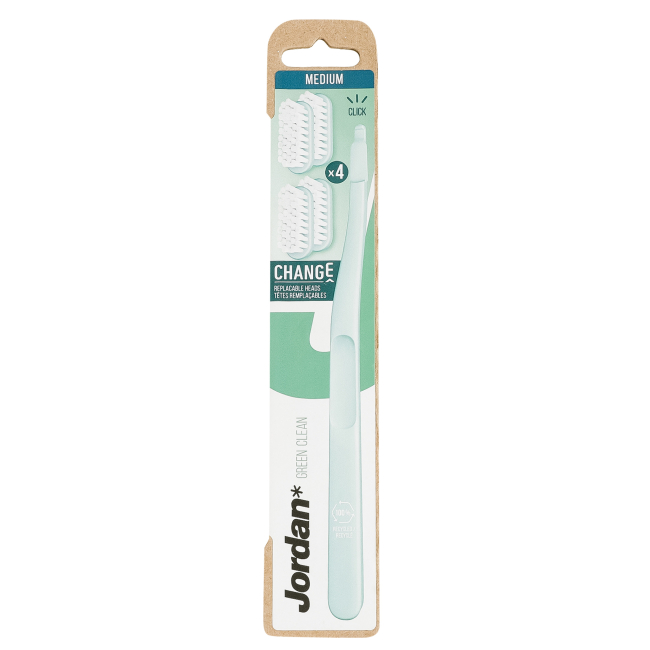 Косметика - Зубная щетка Jordan Change Green Medium 4-head в ассортименте (7046110060667)#2
