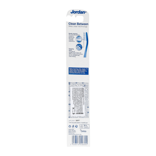 Косметика - Зубная щетка Jordan Clean between для чувствительных зубов и десен Medium в ассортименте (7038516558305)#5