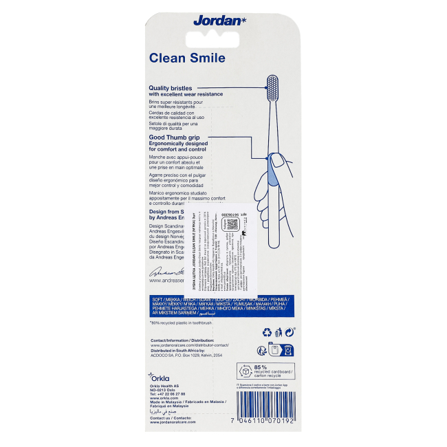 Косметика - Набор зубных щеток Jordan Clean Smile Soft 3 шт (7046110070192)#2