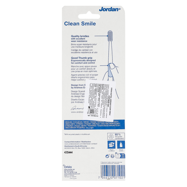 Косметика - Набор зубных щеток Jordan Clean Smile Medium 3 шт в ассортименте (7046110071021)#5