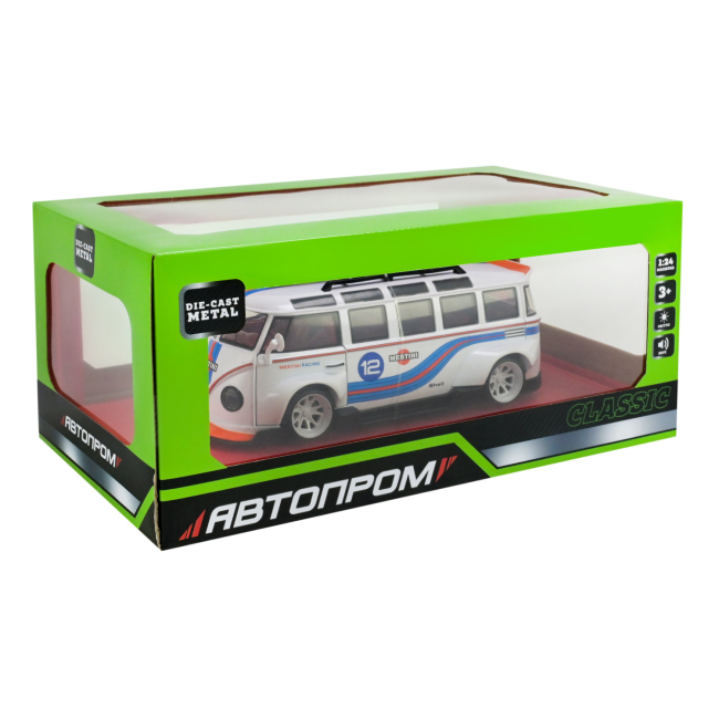 Автомодели - Автомодель Автопром Volkswagen T1 Bus 1:24 белый (AP7751/1)#7