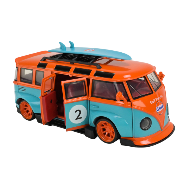 Автомодели - Автомодель Автопром Volkswagen T1 Bus 1:24 оранжевый (AP7751/2)#5