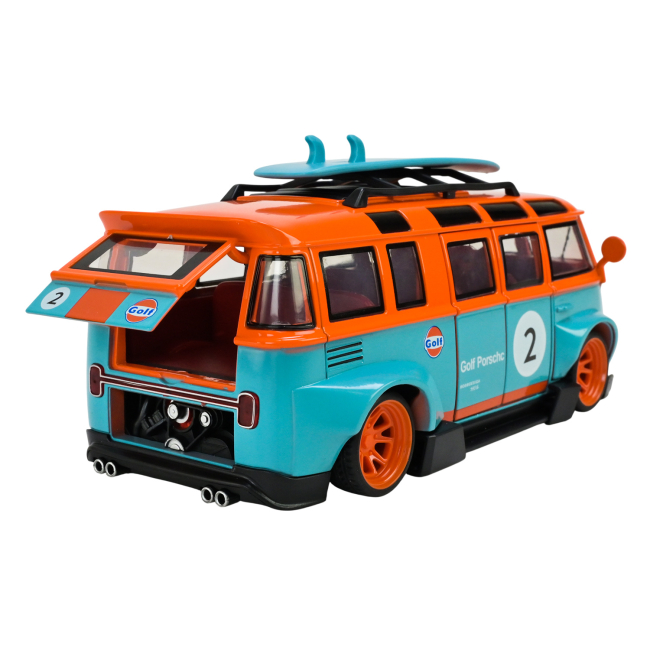 Автомодели - Автомодель Автопром Volkswagen T1 Bus 1:24 оранжевый (AP7751/2)#6