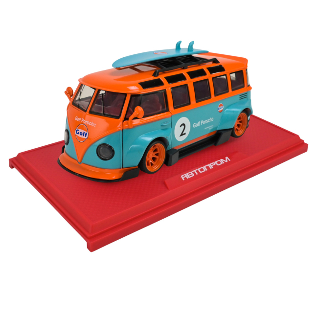 Автомодели - Автомодель Автопром Volkswagen T1 Bus 1:24 оранжевый (AP7751/2)#7